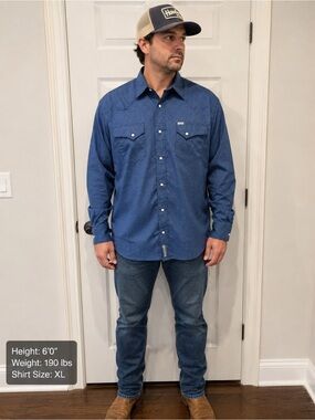Rafter C Cowboy Collection Men's XL long sleeve Western shirt